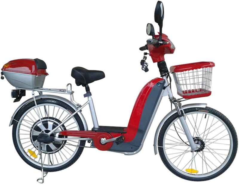 Single Speed 12AH 48V Battery Electric Bike With Steel Suspension Front Fork