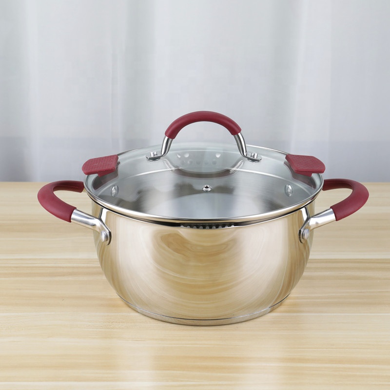 Custom Kitchen 5pcs Non Stick Cooking Pan Cookware Set Pot Set Silicone Handle Cooking Pot Set