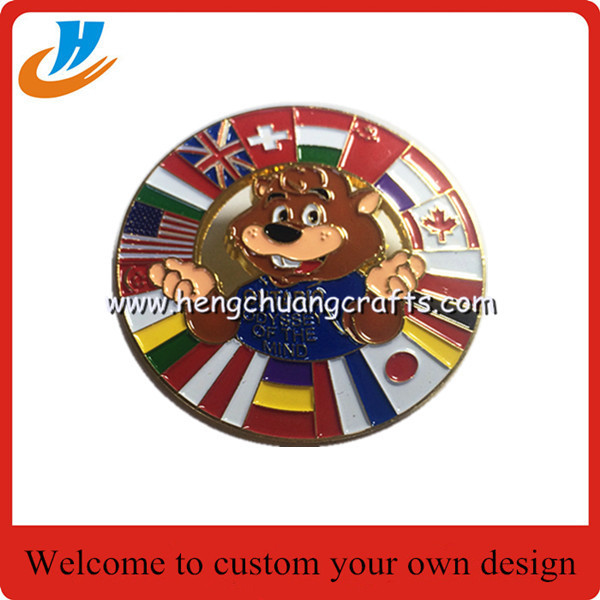 Custom company logo design badge pin with button pin pantone color