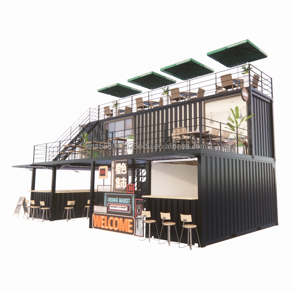 Experience the Best of Beer/Coffee/Food Kiosks with Our 40FT Container Bar and Terrace