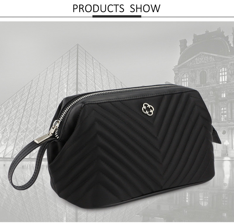 Black Luxury Professional Cosmetic Bag Waterproof Portable Travel