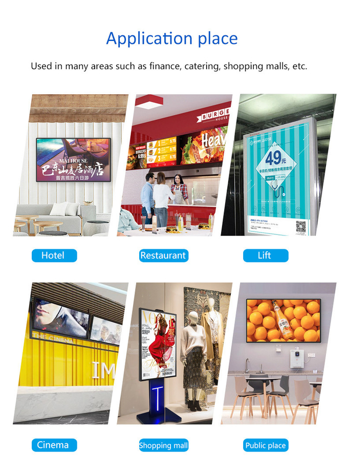 Wall Mounted Digital Window Display Screens 2000nits 43" Sunlight Readability