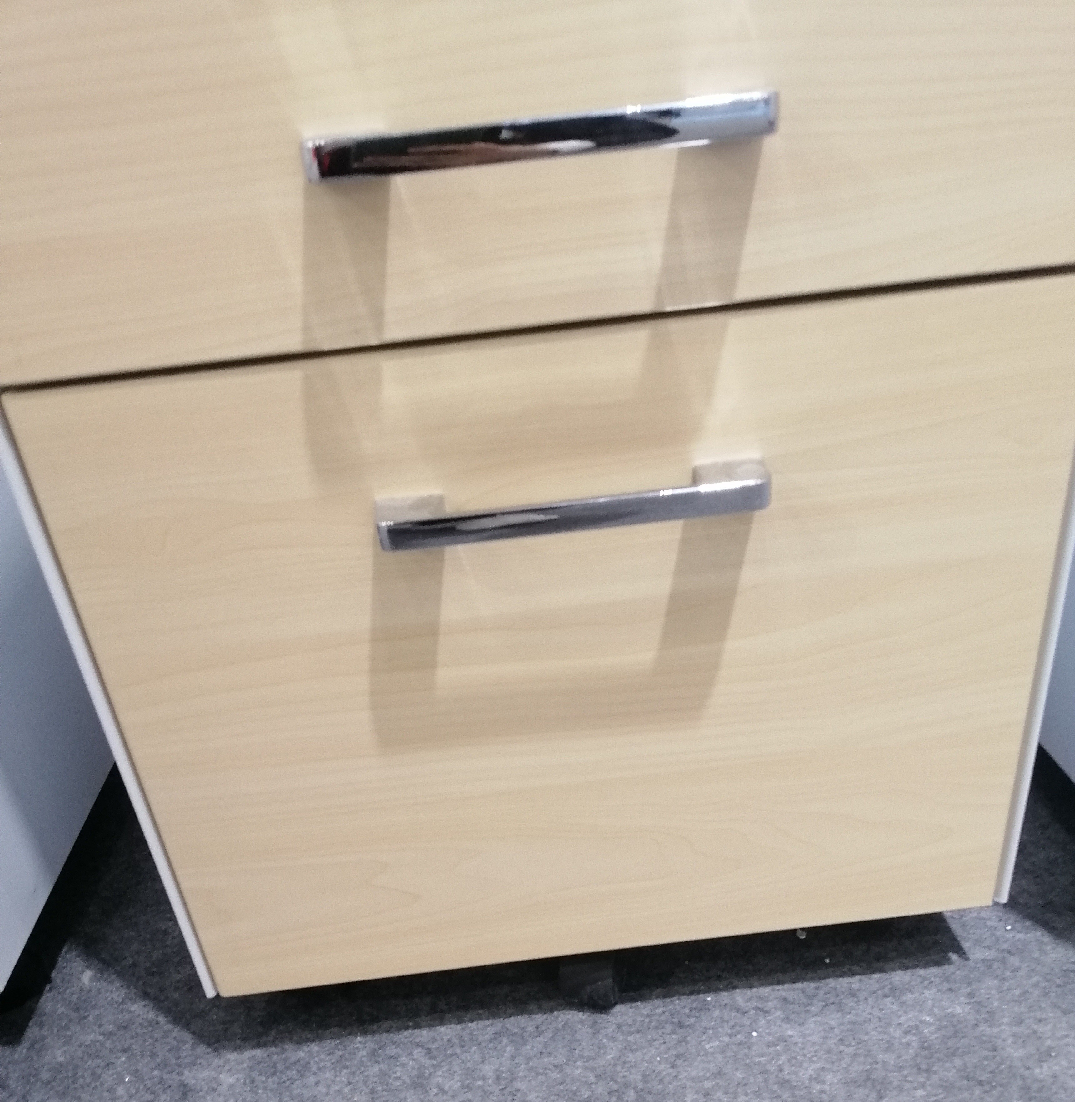 Wooden Front 3 Drawer Pedestal Cabinet For Mobile RAL Color