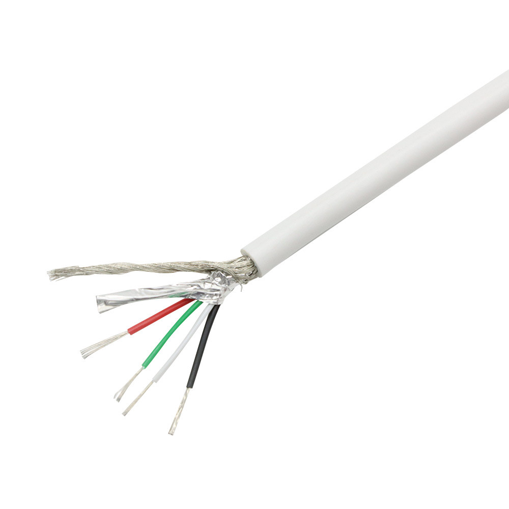 300V Fire Rated Power Cable / Shielding 2-24 AWG Copper Conductor Foil Braid Shielded