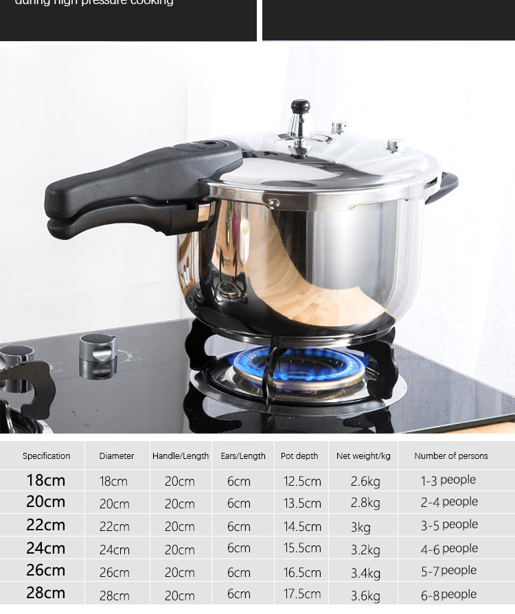 Custom Cookware 304 Stainless Pressure Cooker For Rice Cooking