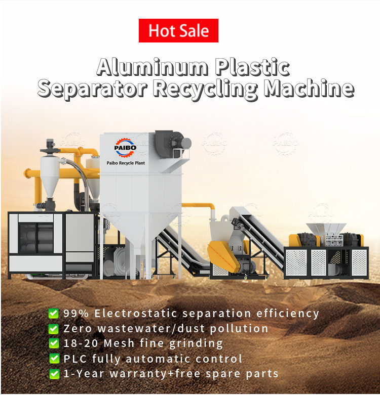Aluminum Composite Panel Recycle Machine Scrap Medical Blister Separation Recycling Machine