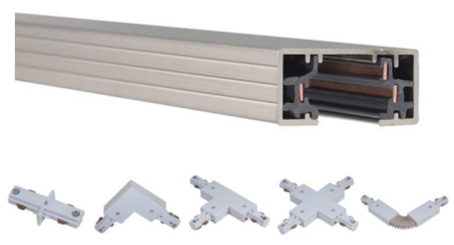 Track Rail High Power LED Track Light , 2 Wire Track Lighting 3M For Large Shopping Malls