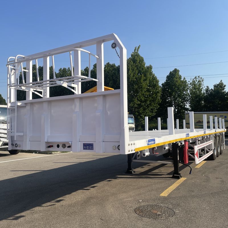 CIMC 3 axle 12400*2610*1550mm customized Design for Timber Coil and Steel Container Haulage Side Column Flatbed Semi Trailer