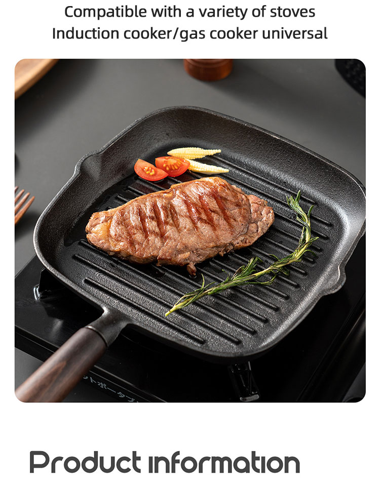 Hot Selling Omelette Fry Grill Pan Multipurpose Korean Die Cast Iron Bbq Frypan Non Stick Square Cookware Skillet Pan