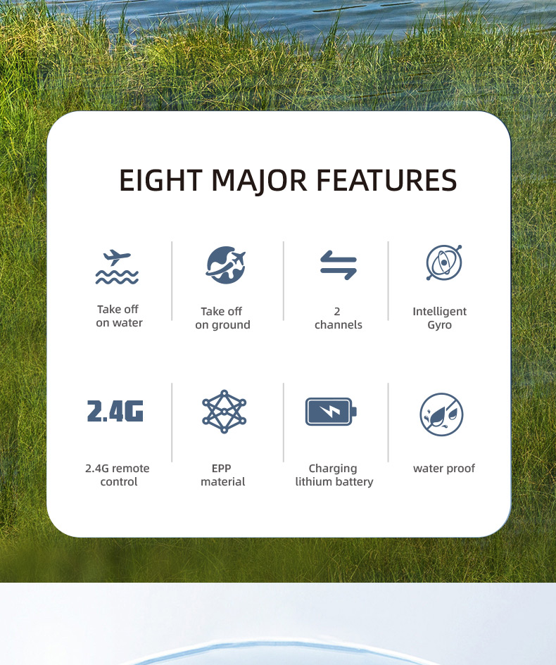Rc Hydroplane Plane Toys Jet Fixed Wing 2.4g Remote Control Glider Foam Airplane Model Rc Plane for 8-13 Years Old