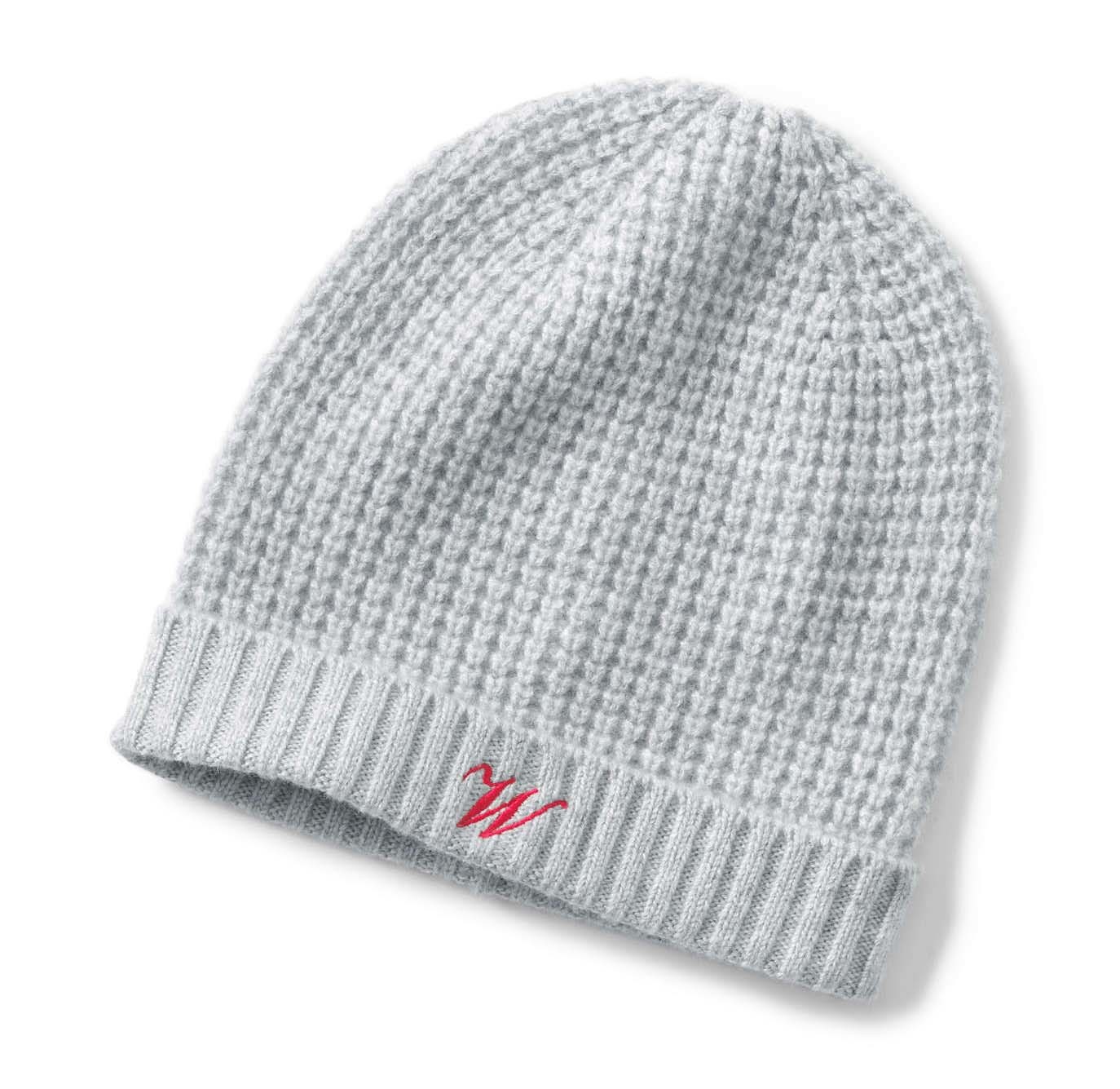 WOMEN'S 100% CASHMERE KNITTED WAFFLE STITCH BEANIE HAT