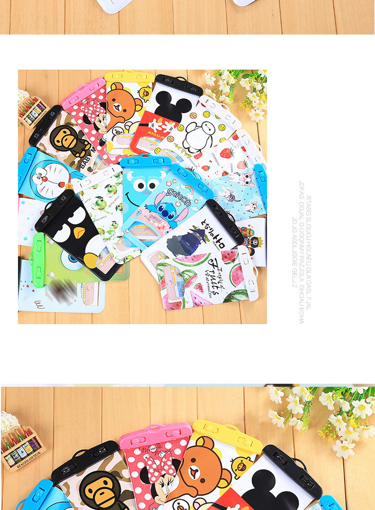 Cute Cell Phone Waterproof Bag Mobile Phone Waterproof Pouch For Iphone Android