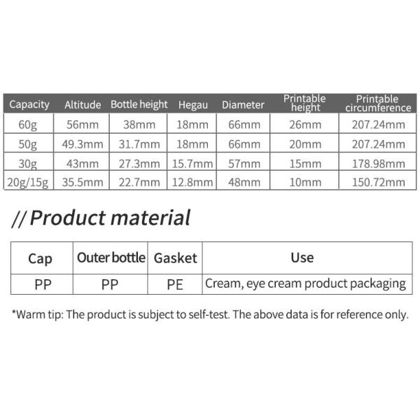Face Cream Jar Empty Cosmetic Plastic Packaging 50ml Custom PP Empty Lid Face Cream Container Custom Color