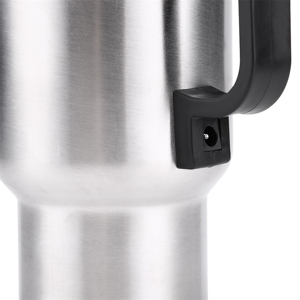Car Heating Cup Travel Coffee Cup 12V Electric Heating Mug Stainless Steel Insulation Car Cup Charge Heat Mug