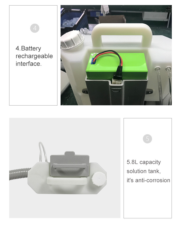 8L ULV Cordless rechargeable backpack sanitizer mist sprayer knapsack fogging sprayer machine
