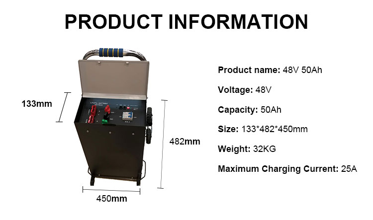 Wall mounted 48V 50Ah LifePO4 Battery For Solar Energy Storage Tie Rod Type