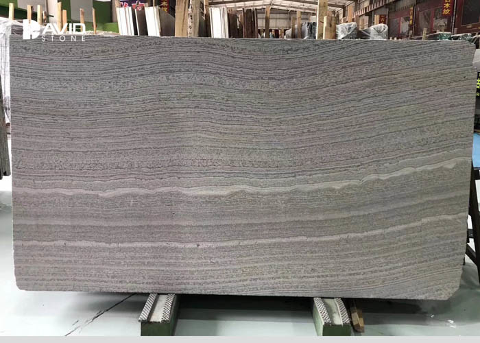 Guizhou quarry high glossy black wood marble 18 mm revers cut and Sandblasting