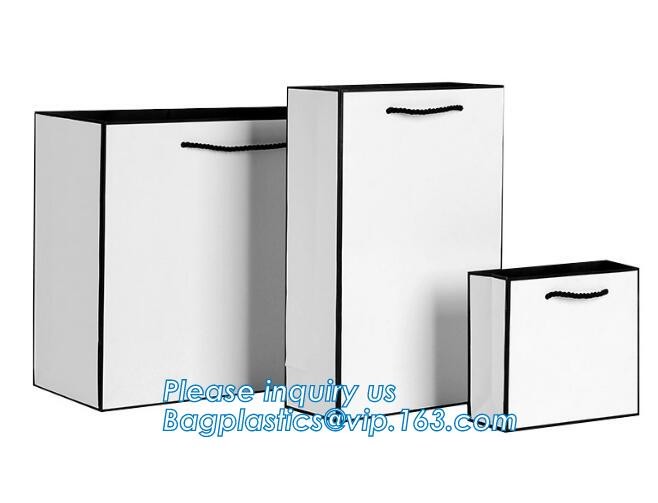 Custom Printed Accept Wholesale Stock White Brown Kraft Paper Shopping Bag With Handle No Minimum, carrier handle bags