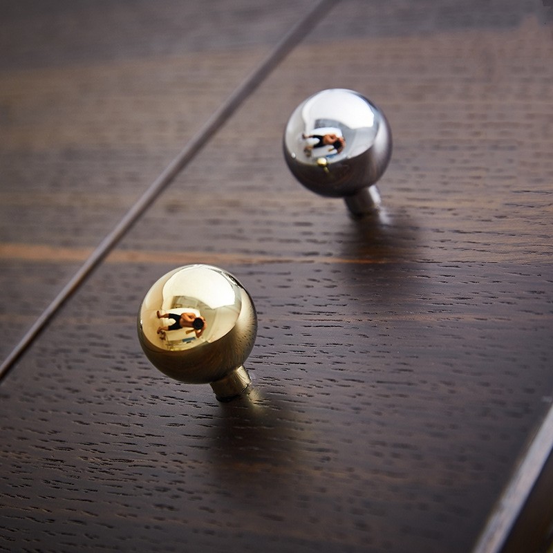 Minimalist Brass Dresser Knob Drawer Handle Kitchen Gold 30mm Drawer Knobs