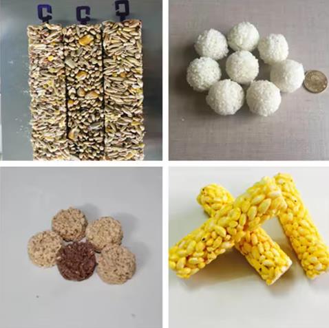 CE Puffed Rice Cereal Bar Forming Machine With Low Energy Consumption Snacks Making Machine