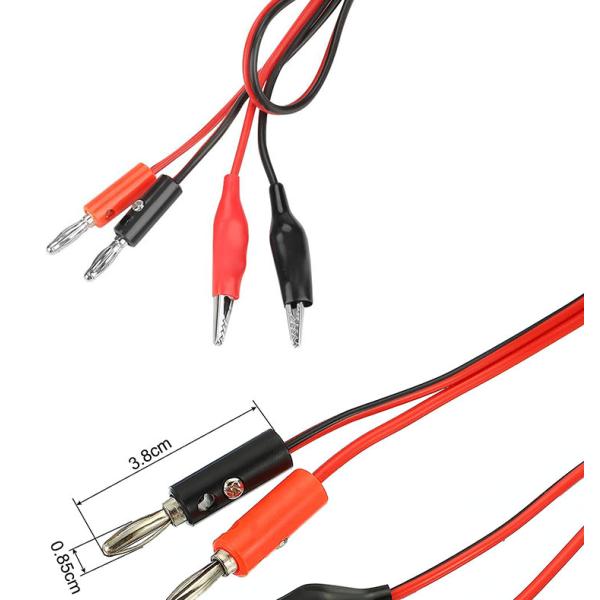 Crocodile Alligator Clip to Banana Plug Test Lead Wire Cable for Multimeters Circuit