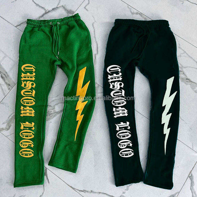 Knitted Men's Printed Fleece Baggy Track Pants for Lightweight Style and Comfort