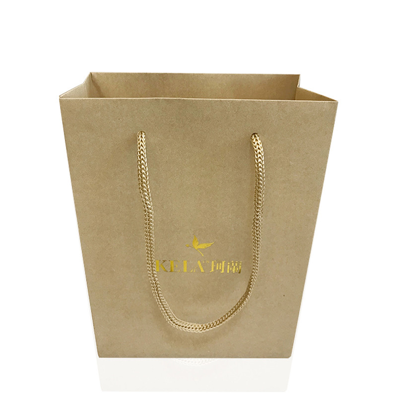 3 Layer Personalized Brown Gift Bags With Handles Tea Packaging