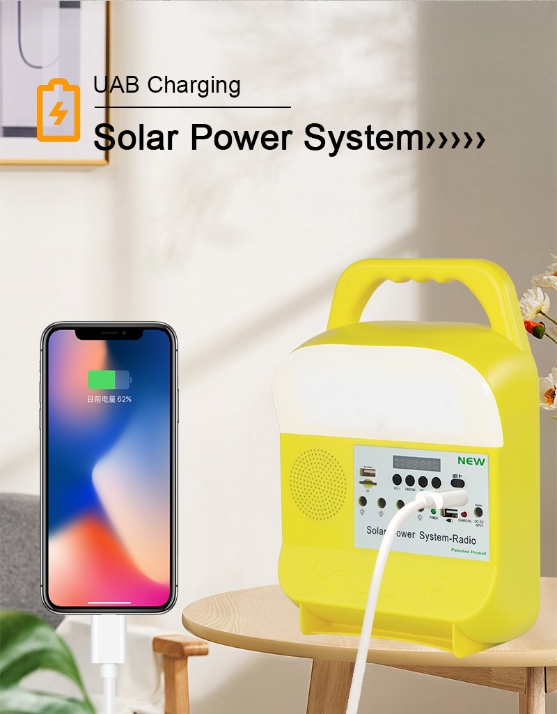 Off Grid Mobile Camping Emergency Lighting Solar Panel Power Energy System