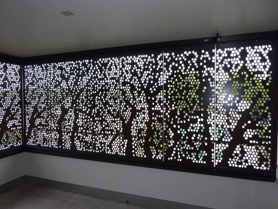 1220*3050mm Laser Cut Designs Aluminum Metal Mesh Decorative Panels Exterior