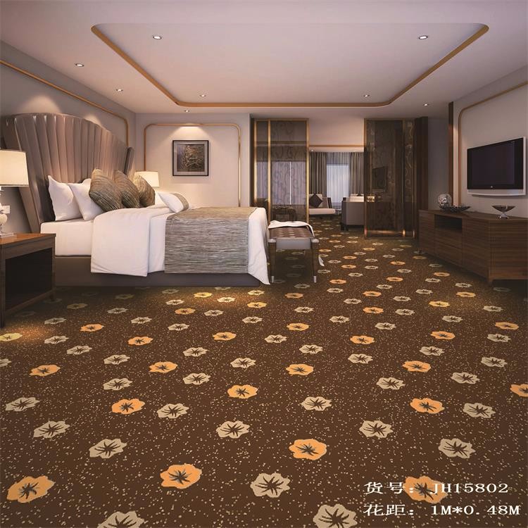 Soft flower printed pattern wall to wall nylon hall carpet