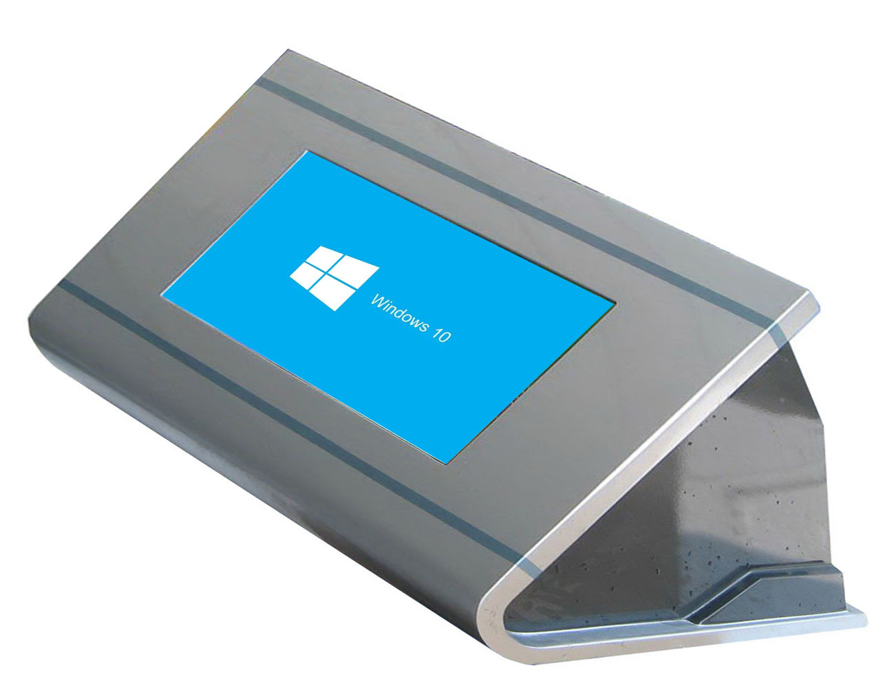 Rugged Steel Enclosure Desktop Kiosk Vandal Proof IR Touchscreen 15" - 19"
