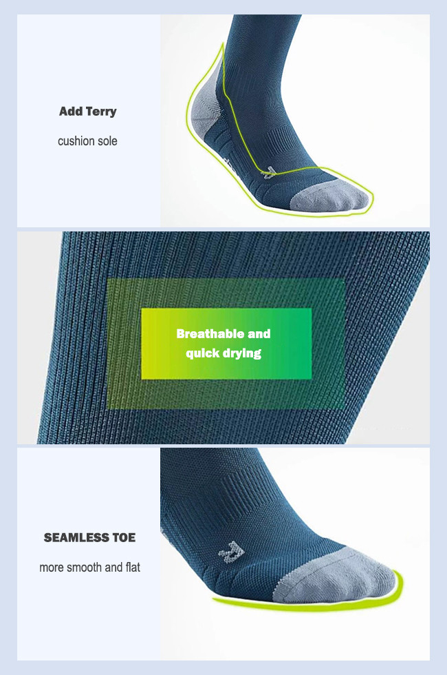 Custom Logo Compression Sports Socks Thick Terry Sports Knee High Socks