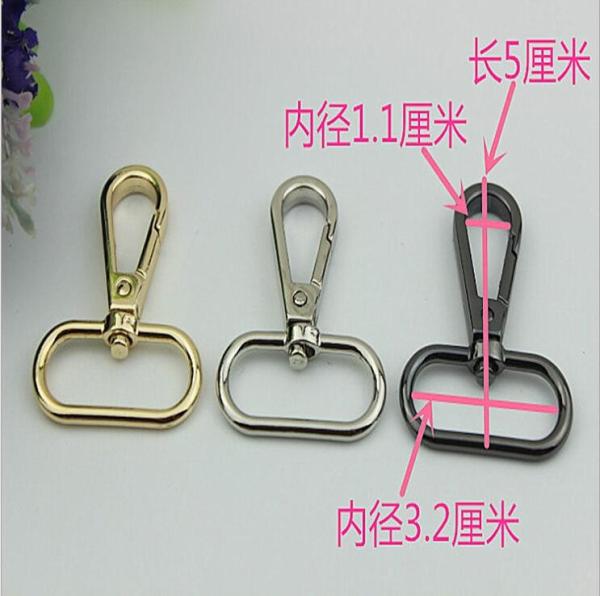 Creative novelty fashion single bag accessories light gold oval shape 32 mm