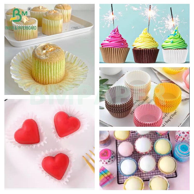 High Temperature Resistance Greaseproof 38grs 50grs Cupcake paper Kit 5