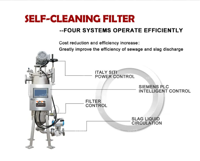 SS304 Automatic Self Cleaning Filter PTFE Housing Filter Stainless Steel
