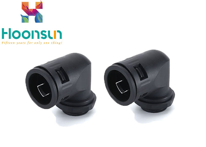 AD42.5 90 ° Black Conduit Nylon Cable Gland Quick Dismounting PG Thread