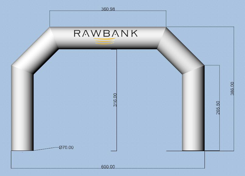 Oxford Inflatable Finish Arch Waterproof inflatable rainbow arch