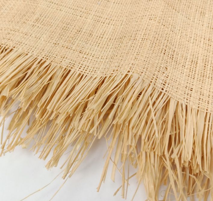 Green natural raffia mats decoration hand-woven material rafi prairie