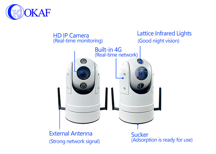4G Vehicle PTZ Camera IR Auto Tracking IP Car Mounted Security Camera