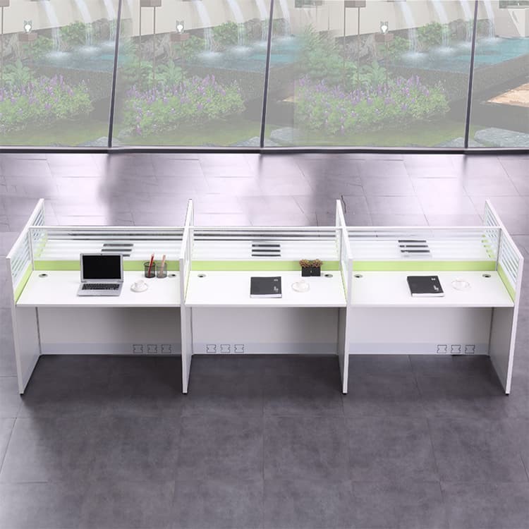 Cubicle Office Workstation Desks Call Center 2400mm 4 Person Workstation Table