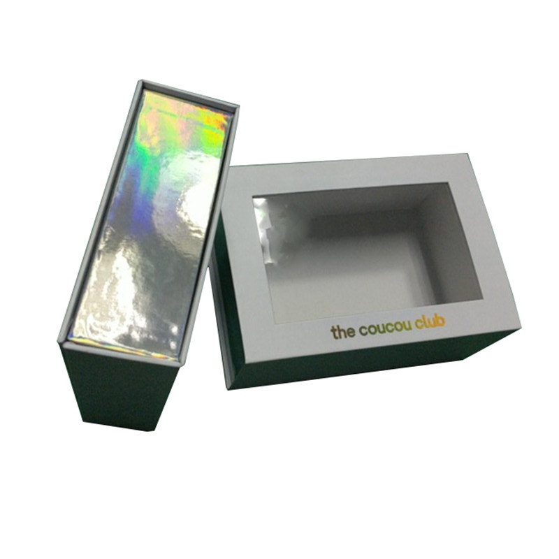 Magnetic Holographic Effect Blush Packaging Lash Box with Window Custom Logo HOLO