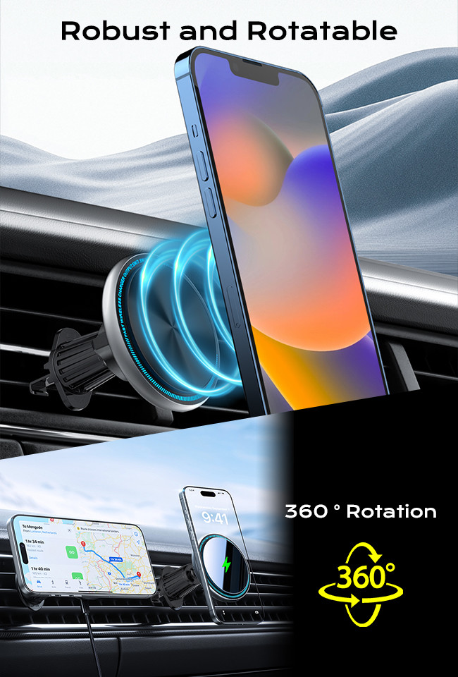 Convenient One-Handed Operation With Magnetic Wireless Charging Stand For Automotive And Customizable Running Light