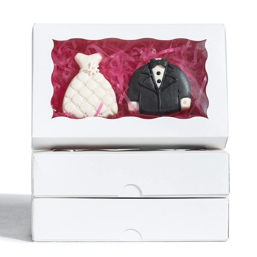 Foldable Kraft Paper Packaging Box With Window For Cake Dessert and Glossy Lamination