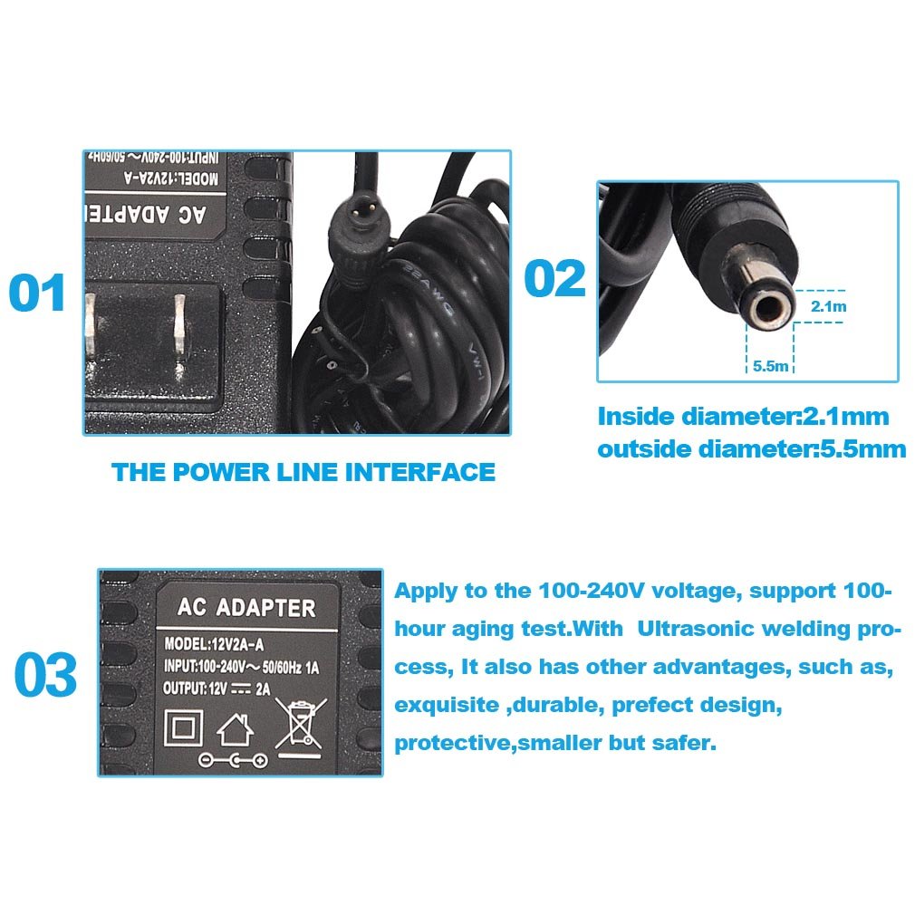 AU 5V 1A 1.5A SAA Approvd 1M DC 5521 Jack Power Supply Adapter for Computer