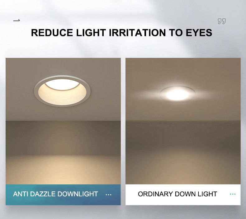 Anti Dazzle Round Recessed Downlight Ip44 6000K Embedded Ceiling Light
