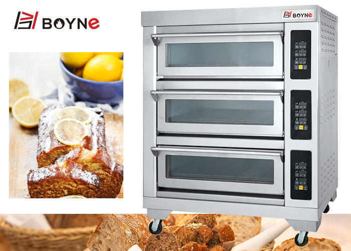 Three Layer Six Trays Gas Oven With Computer Panel for Baking Shop