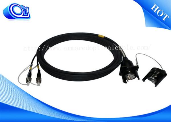 2 Core FC Connector Tactical Fiber Optic Cable OFNR Flame / Outdoor Fiber Optic
