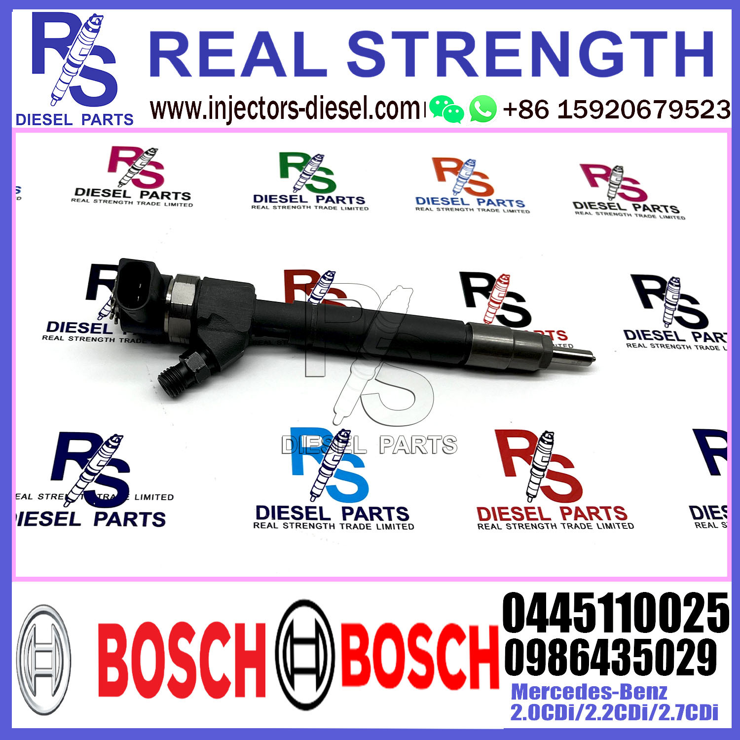 Diesel Fuel Common Rail Injector 0445110025 A611070068780 A611070068738 For Mercedes-Benz 2.0CDi/2.2CDi/2.7CDi Engine