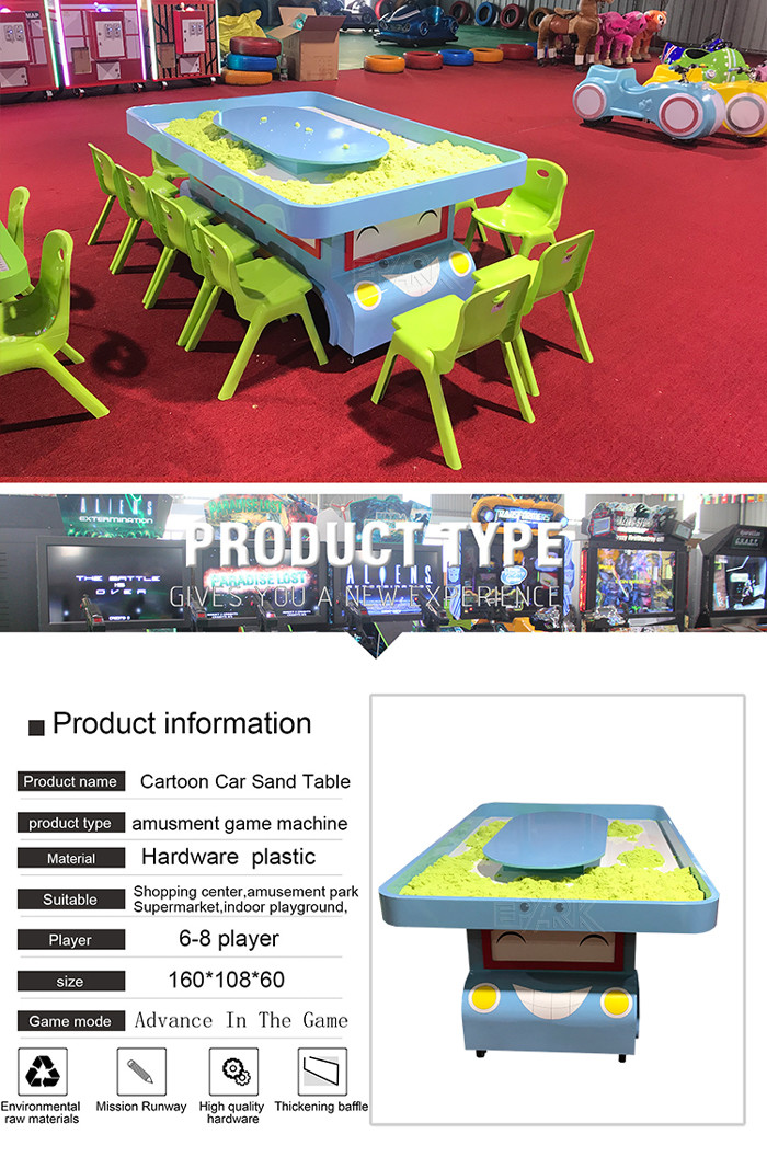 Indoor Amusement Game Machines , Commercial Painting Table Cartoon Car Sand Table Equiped Toys
