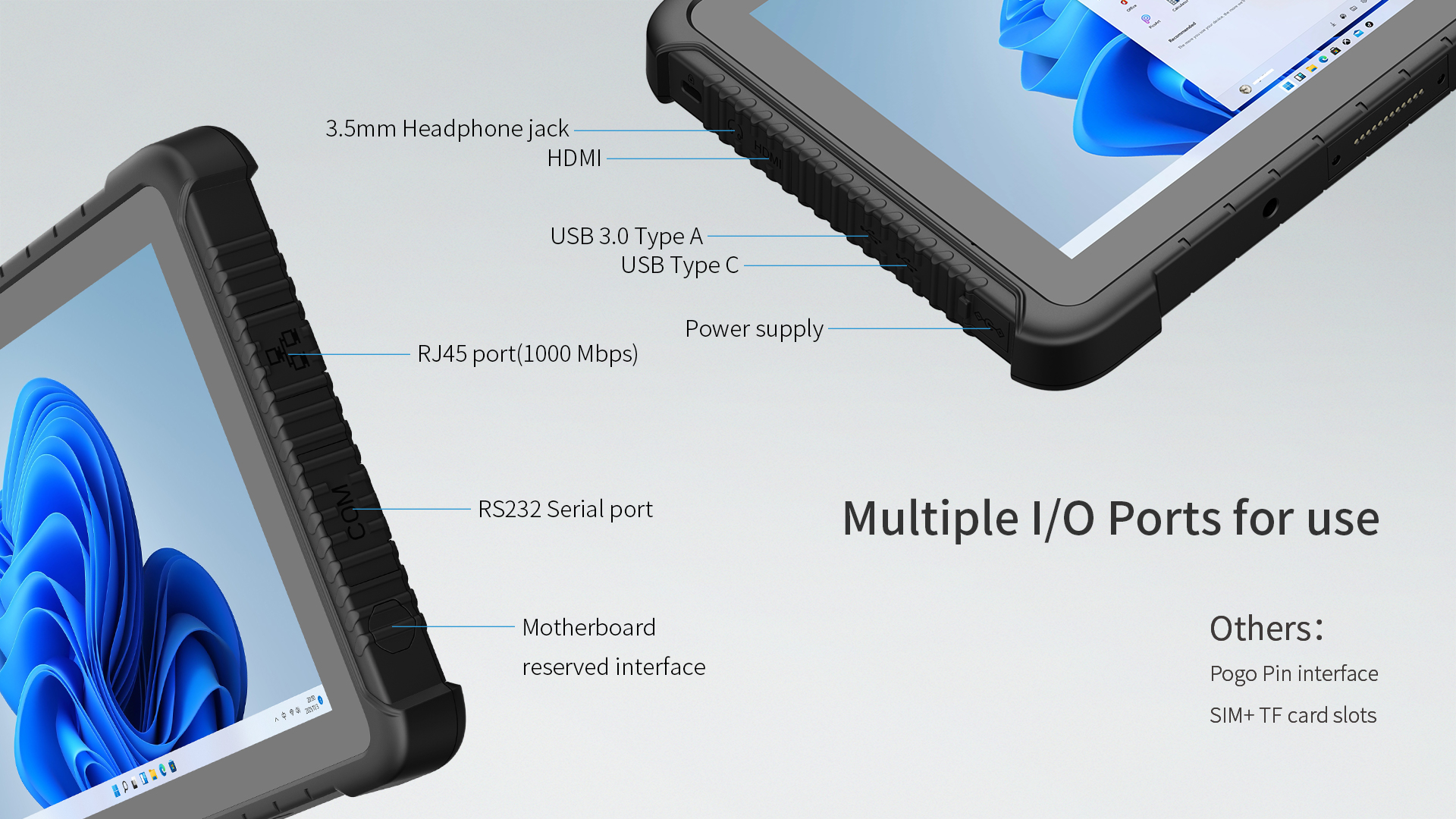128GB Memory Capacity 10.1 Inch Rugged Tablet With Ethernet Port And Charging Rack